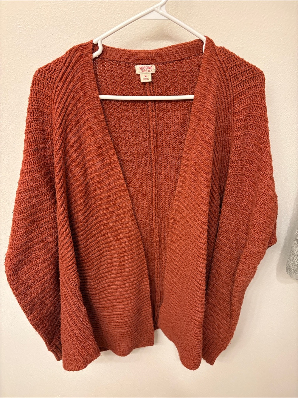Mossimo Supply Co. Rust Orange Open-Front Chunky Cardigan